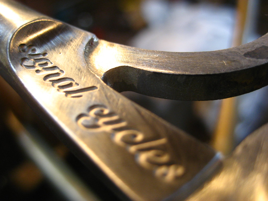 A detail shot of a frame in progress
